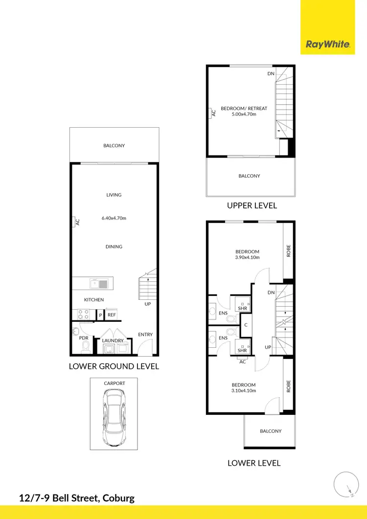 Floorplan of Homely townhouse listing, 12/7-9 Bell Street, Coburg VIC 3058