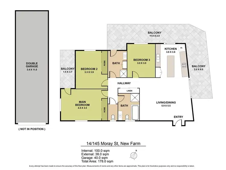 Floorplan of Homely apartment listing, 14/145 Moray Street, New Farm QLD 4005