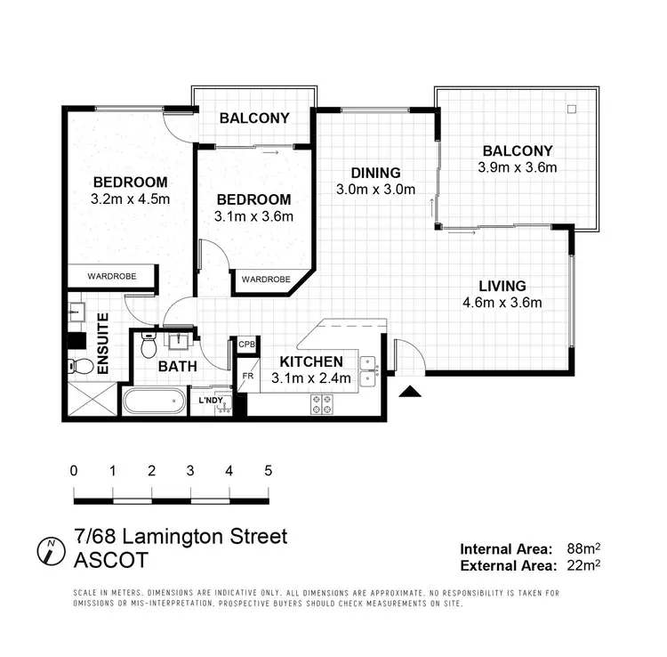 Floorplan of Homely apartment listing, 7/68 Lamington Avenue, Ascot QLD 4007
