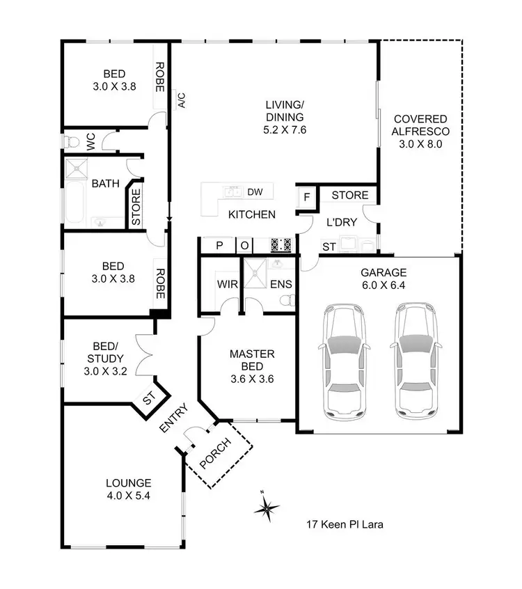 Floorplan of Homely house listing, 17 Keen Place, Lara VIC 3212