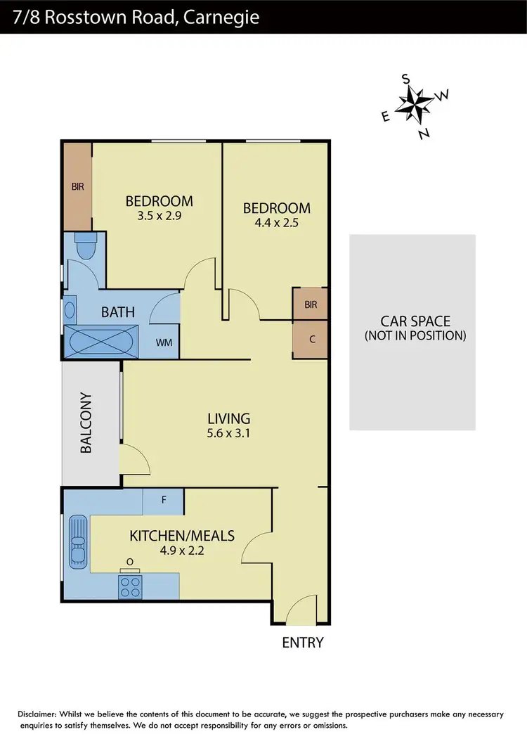 Floorplan of Homely apartment listing, 7/8 Rosstown Road, Carnegie VIC 3163