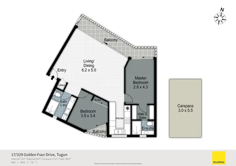 Floorplan of Homely apartment listing, 17/329 Golden Four Drive, Tugun QLD 4224