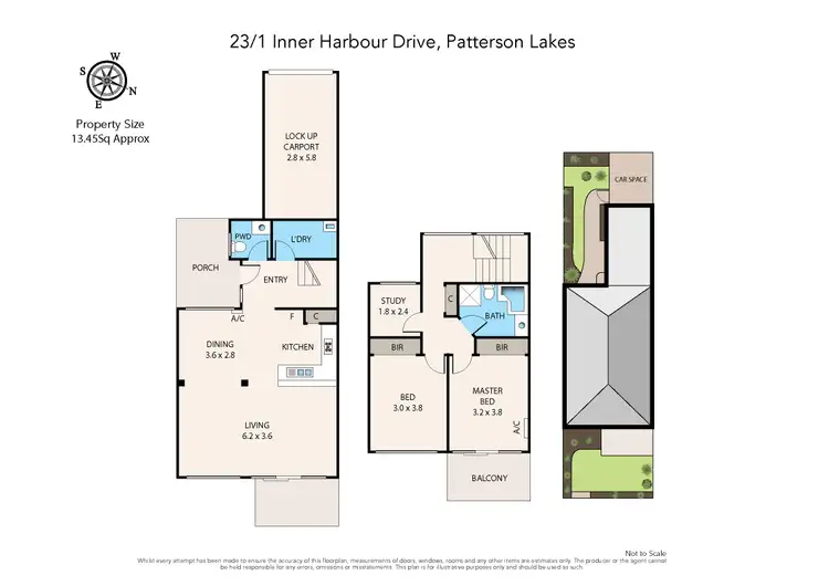 Floorplan of Homely townhouse listing, 23/1 Inner Harbour Drive, Patterson Lakes VIC 3197