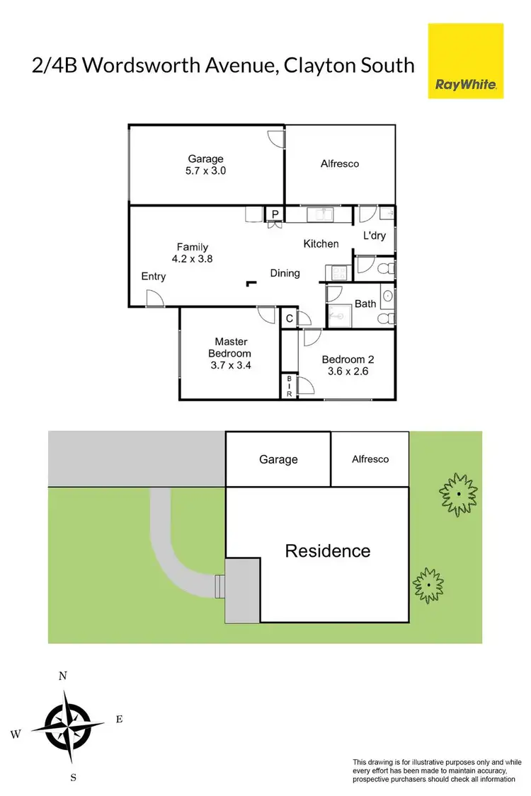 Floorplan of Homely unit listing, 2/4B Wordsworth Avenue, Clayton South VIC 3169