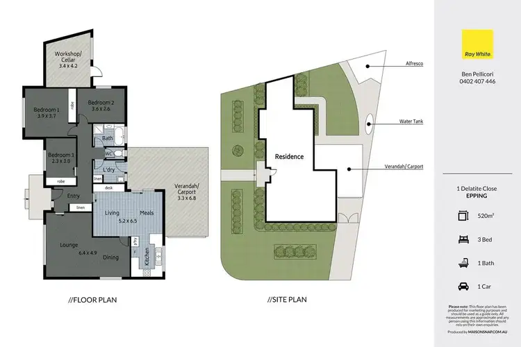 Floorplan of Homely house listing, 1 Delatite Close, Epping VIC 3076