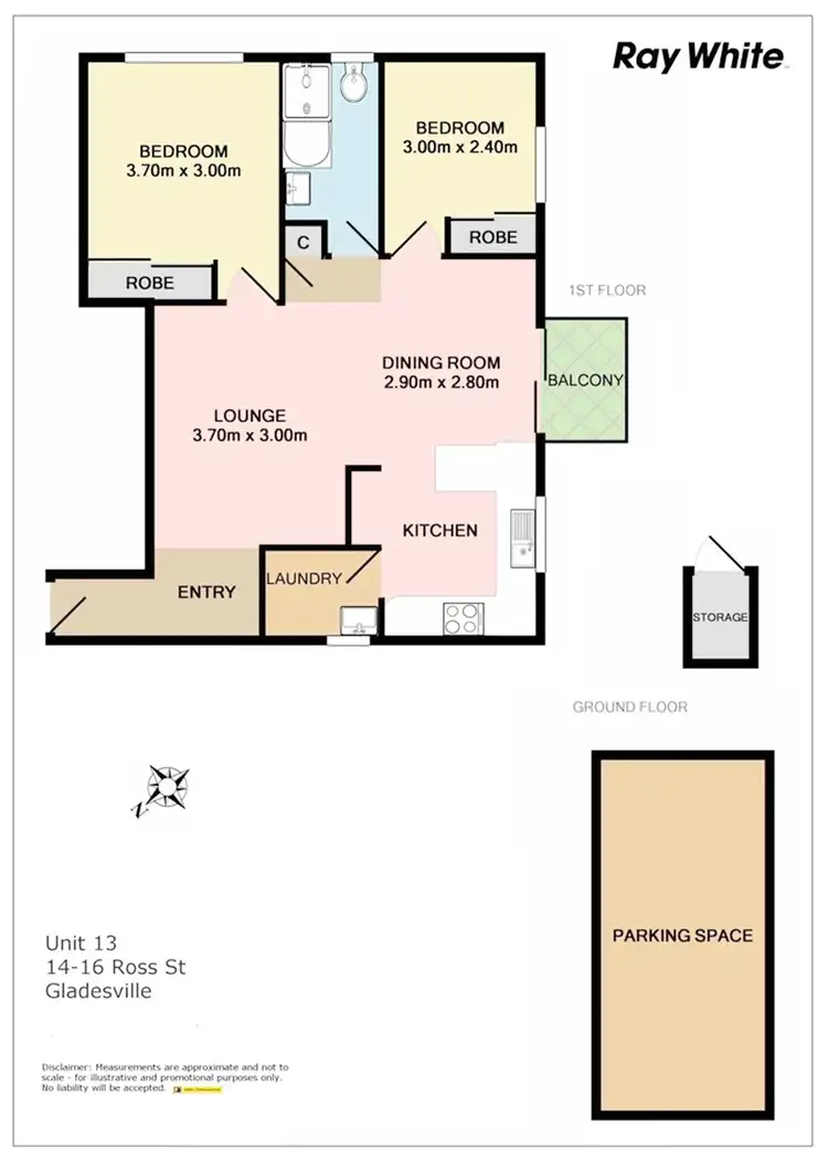Floorplan of Homely apartment listing, 13/14-16 Ross Street, Gladesville NSW 2111