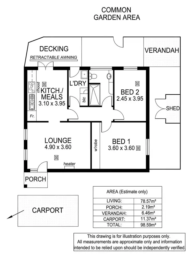 Floorplan of Homely unit listing, 2/5 William Street, South Plympton SA 5038