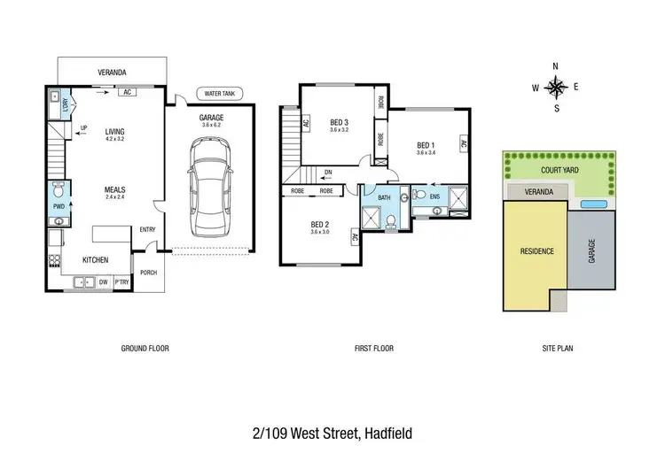 Floorplan of Homely townhouse listing, 2/109 West Street, Hadfield VIC 3046