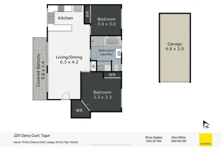 Floorplan of Homely unit listing, 22/5 Clancy Court, Tugun QLD 4224