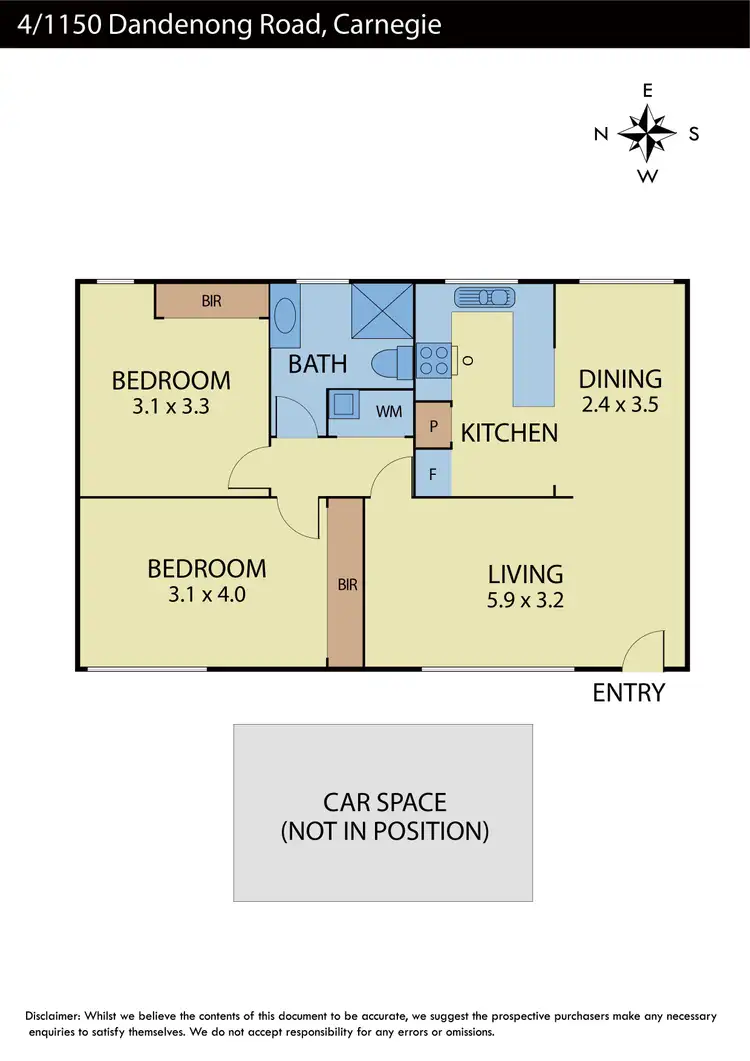 Floorplan of Homely apartment listing, 4/1150 Dandenong Road, Carnegie VIC 3163