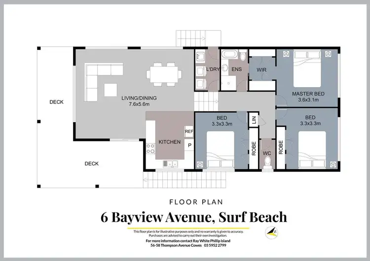 Floorplan of Homely house listing, 6 Bayview Avenue, Surf Beach VIC 3922