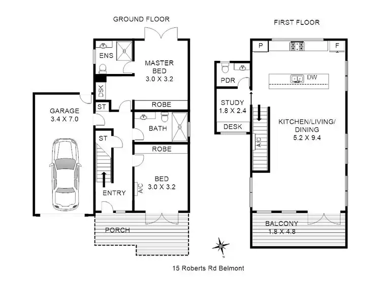 Floorplan of Homely house listing, 15 Roberts Road, Belmont VIC 3216