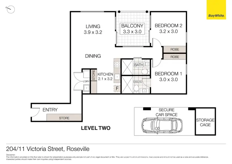 Floorplan of Homely unit listing, 204/11 Victoria Street, Roseville NSW 2069