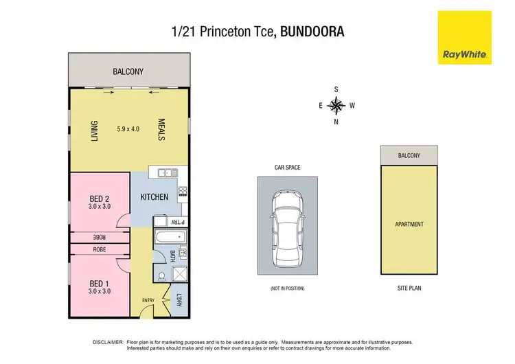 Floorplan of Homely apartment listing, 1/21 Princeton Terrace, Bundoora VIC 3083