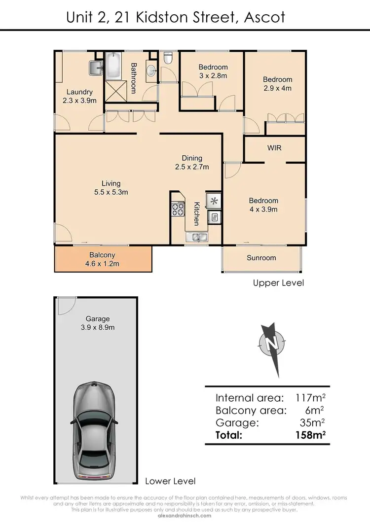 Floorplan of Homely unit listing, 2/21 Kidston Street, Ascot QLD 4007