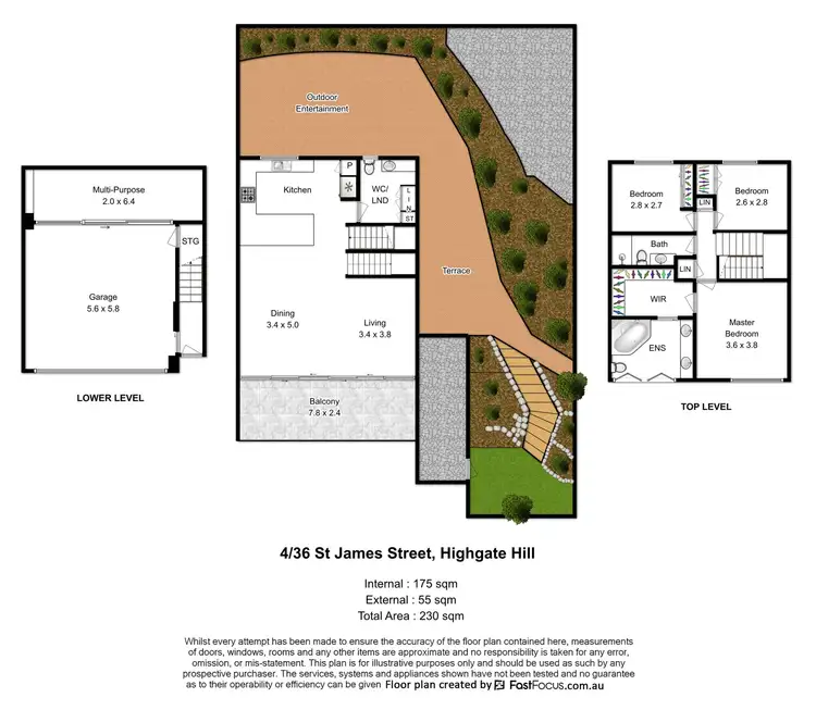 Floorplan of Homely townhouse listing, 4/36 St James Street, Highgate Hill QLD 4101