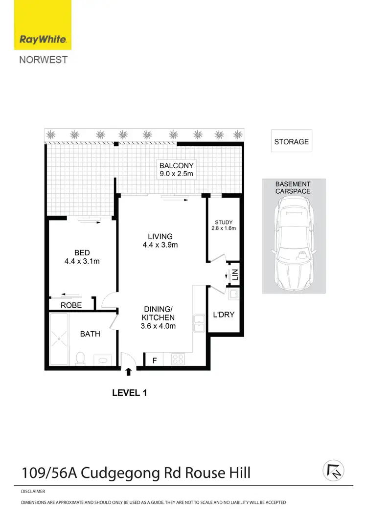 Floorplan of Homely apartment listing, A109/56A Cudgegong Road, Rouse Hill NSW 2155