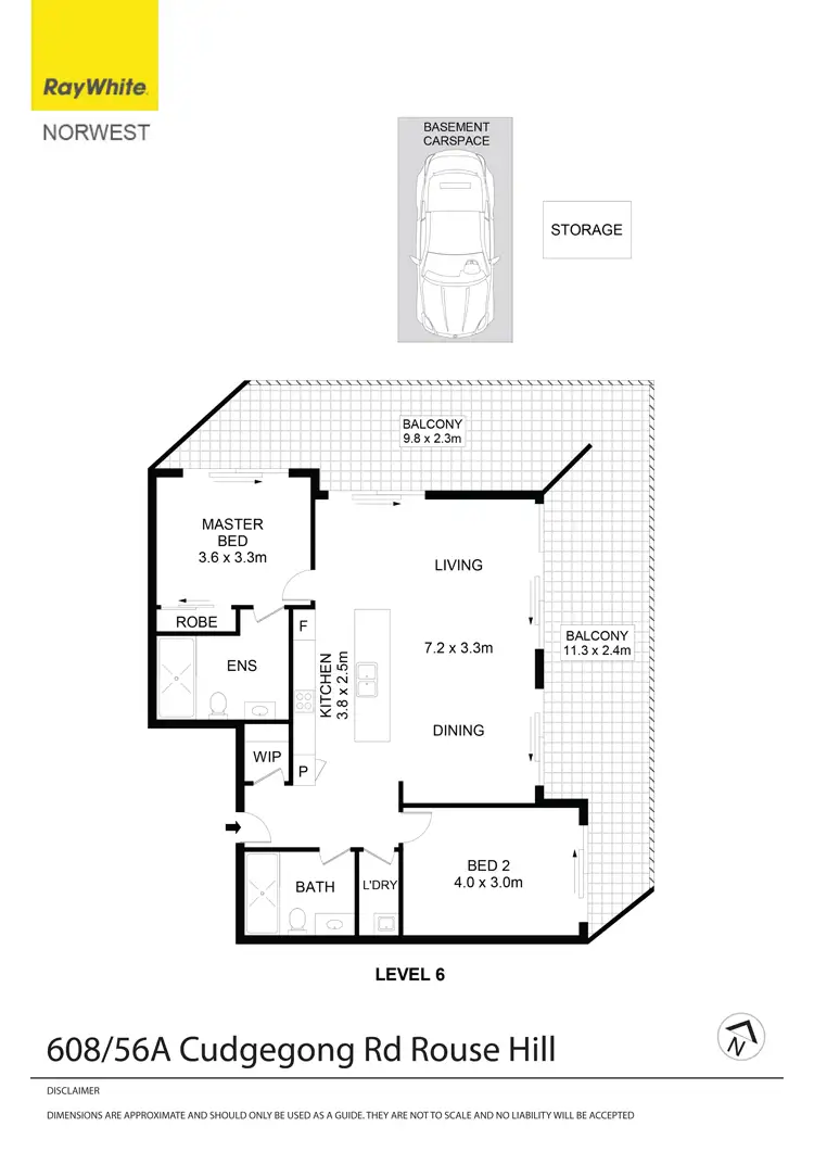 Floorplan of Homely apartment listing, A608/56 Cudgegong Road, Rouse Hill NSW 2155
