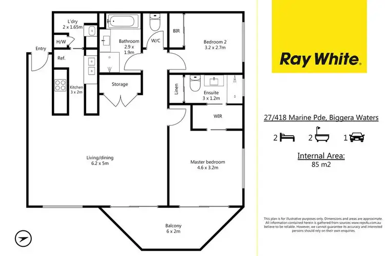 Floorplan of Homely unit listing, 27/418-422 Marine Parade, Biggera Waters QLD 4216