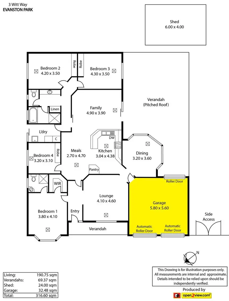 Floorplan of Homely house listing, 3 Witt Way, Evanston Park SA 5116