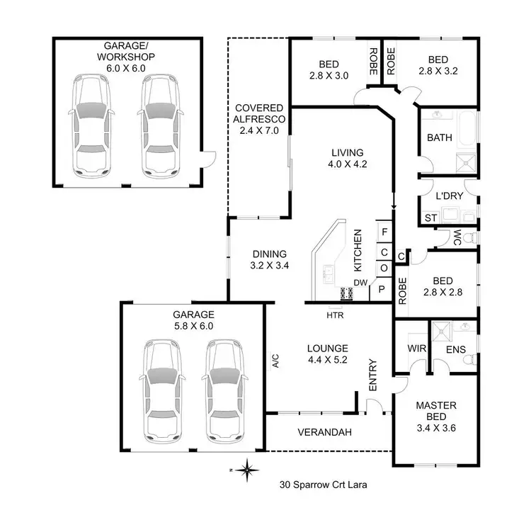 Floorplan of Homely house listing, 30 Sparrow Court, Lara VIC 3212