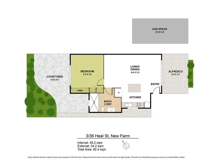 Floorplan of Homely apartment listing, 3/36 Heal Street, New Farm QLD 4005