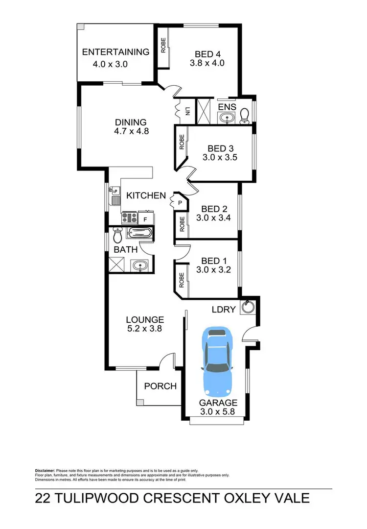 Floorplan of Homely house listing, 22 Tulipwood Crescent, Tamworth NSW 2340