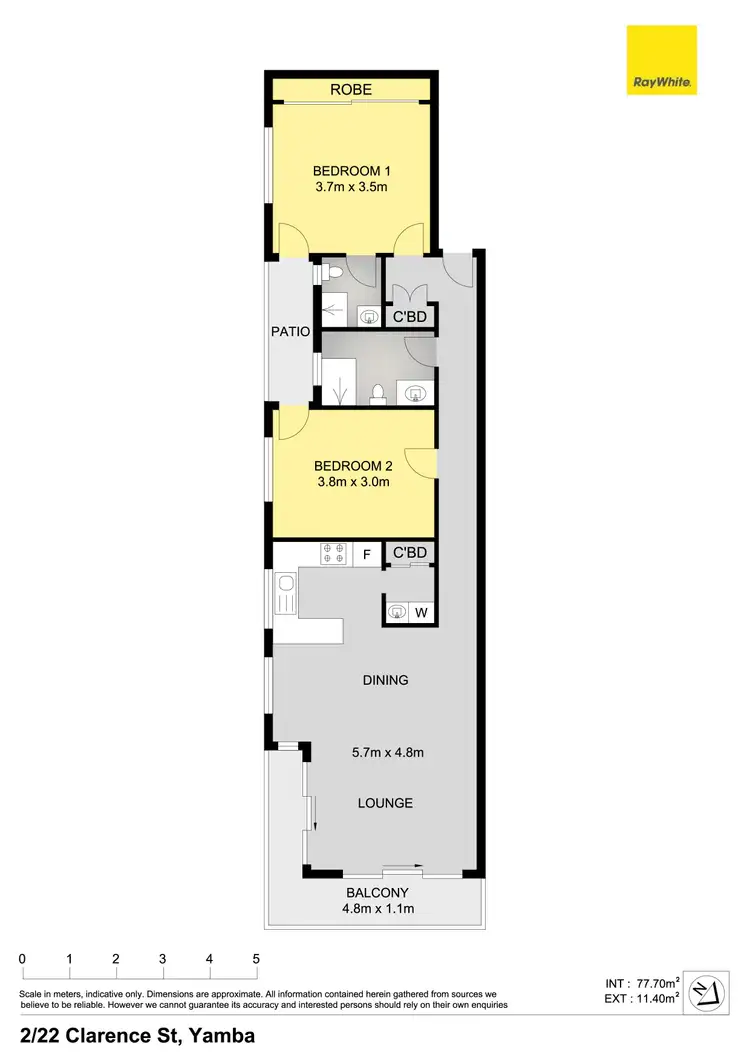 Floorplan of Homely unit listing, 2/22 Clarence Street, Yamba NSW 2464