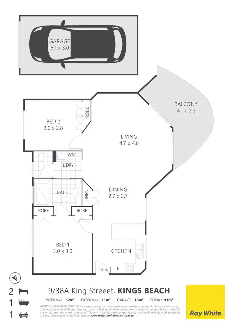Floorplan of Homely unit listing, Unit 9/38a King Street, Kings Beach QLD 4551