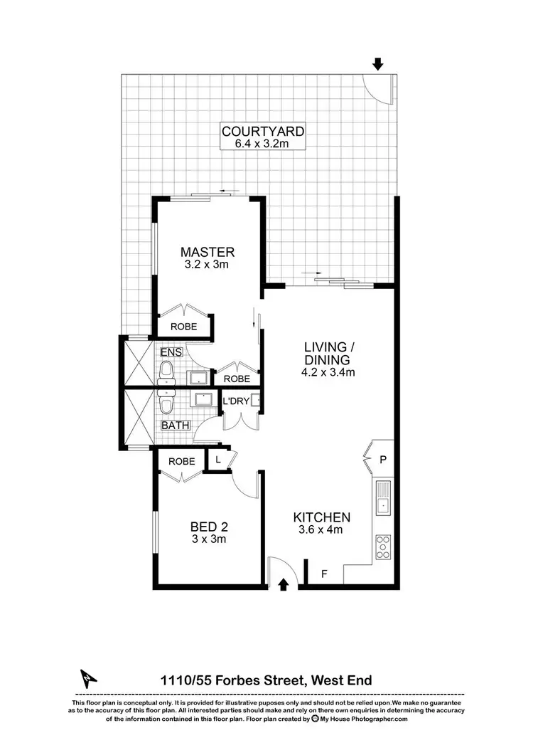 Floorplan of Homely apartment listing, 1110/55 Forbes Street, West End QLD 4101