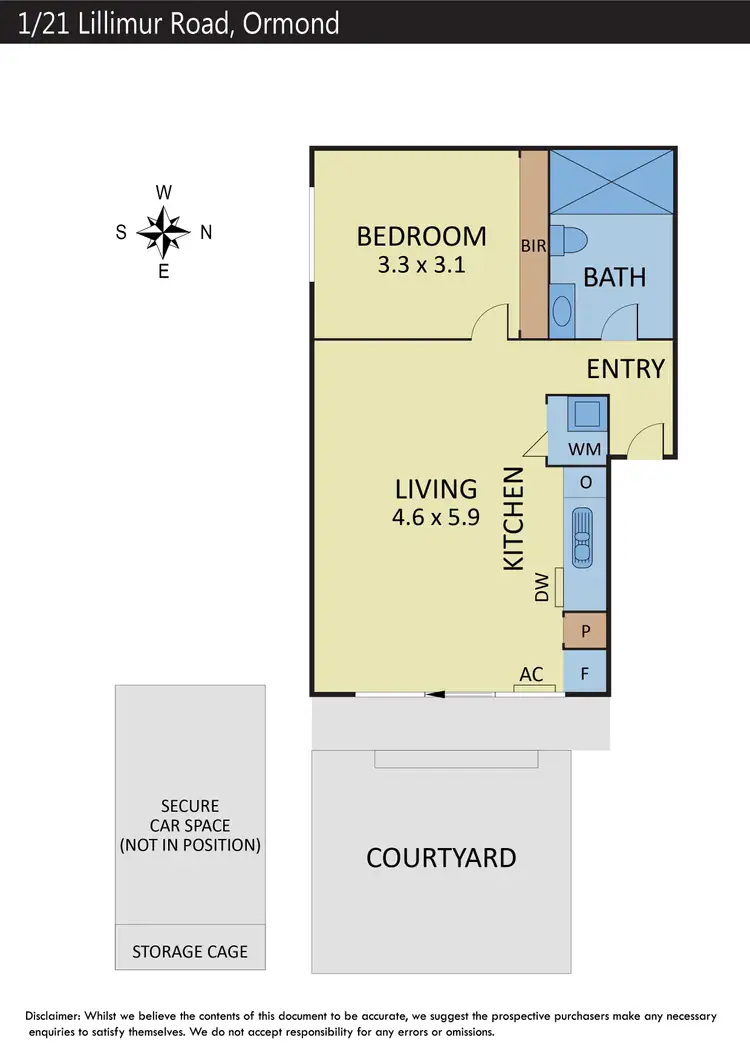 Floorplan of Homely apartment listing, 1/21 Lillimur Road, Ormond VIC 3204