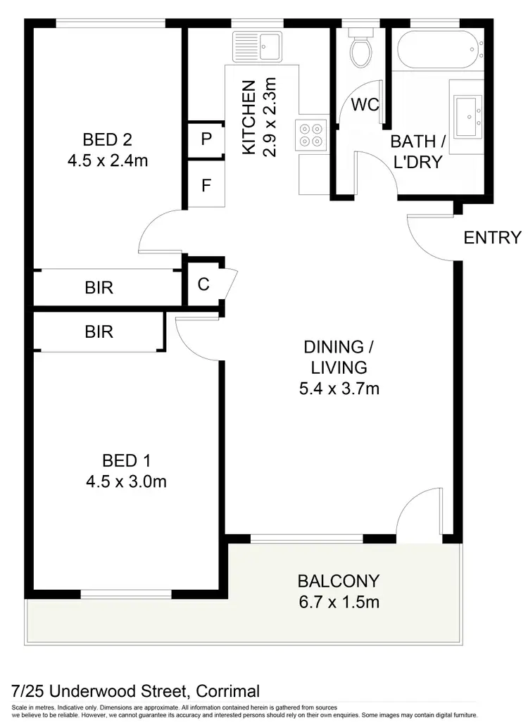Floorplan of Homely unit listing, 7/25 Underwood Street, Corrimal NSW 2518