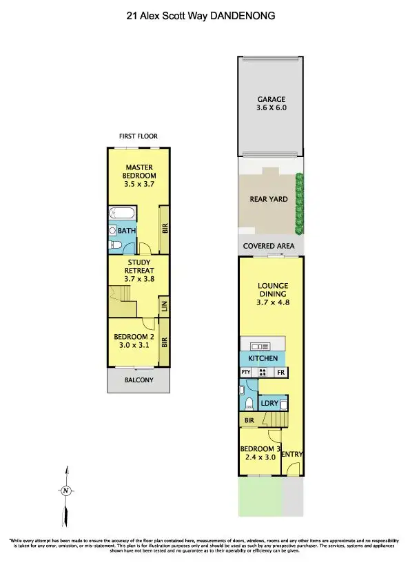 Floorplan of Homely townhouse listing, 21 Alex Scott Way, Dandenong VIC 3175