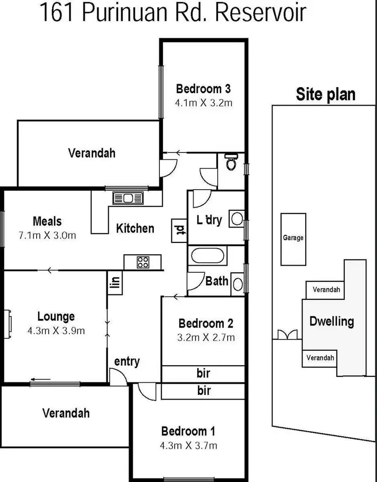 Floorplan of Homely house listing, 161 Purinuan Road, Reservoir VIC 3073