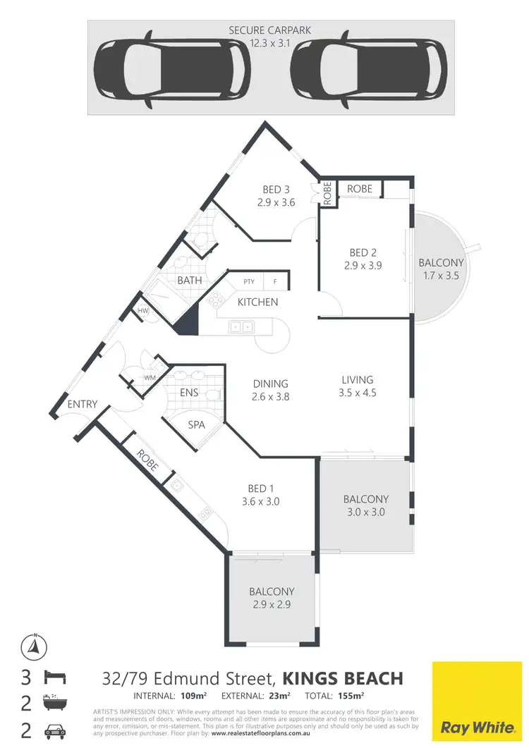 Floorplan of Homely unit listing, Unit 32/79 Edmund Street, Kings Beach QLD 4551