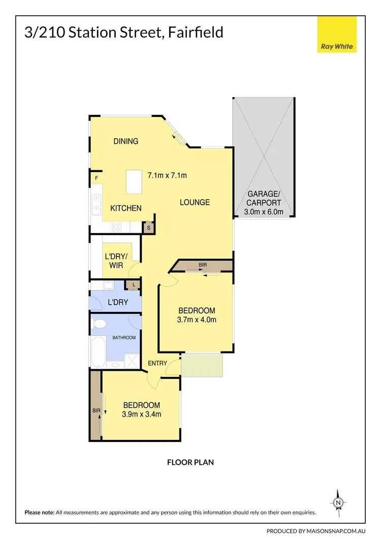 Floorplan of Homely unit listing, 3/210 Station Street, Fairfield VIC 3078