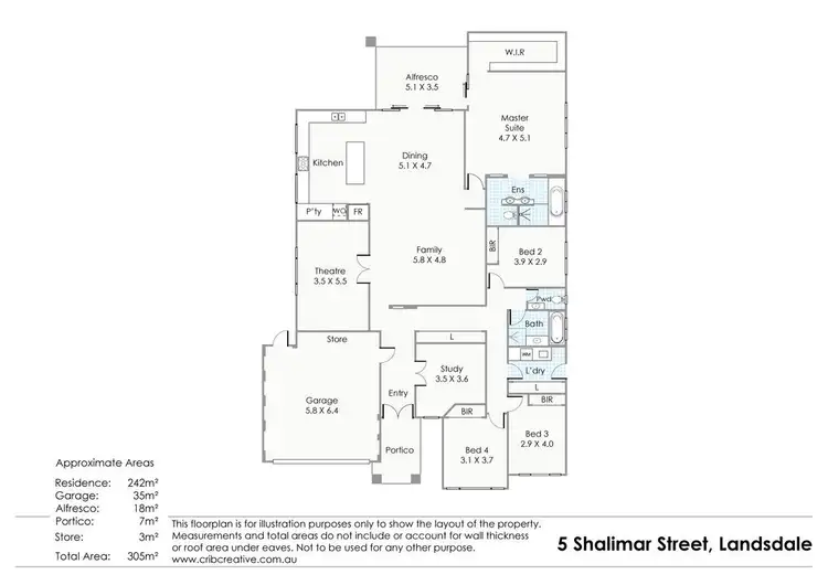 Floorplan of Homely house listing, 5 Shalimar Street, Landsdale WA 6065