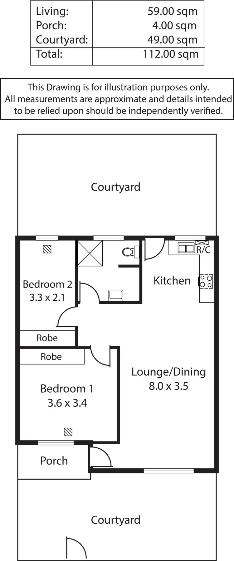 Floorplan of Homely unit listing, 2/4 Military Road, West Beach SA 5024