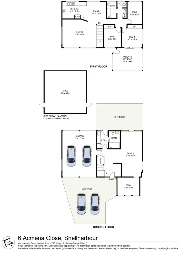 Floorplan of Homely house listing, 6 Acmena Close, Shellharbour NSW 2529