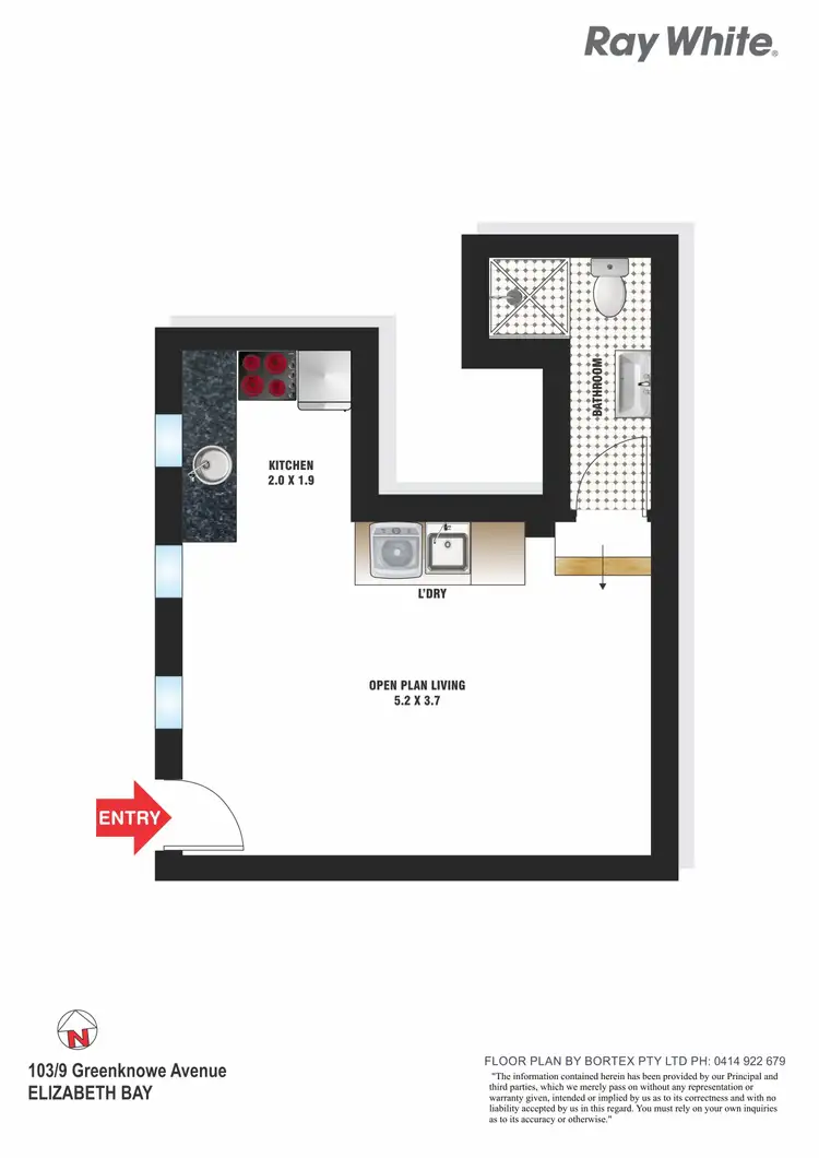 Floorplan of Homely studio listing, 103/9 Greenknowe Avenue, Elizabeth Bay NSW 2011