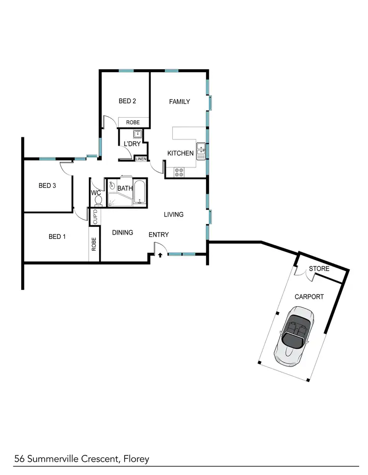 Floorplan of Homely house listing, 56 Summerville Crescent, Florey ACT 2615
