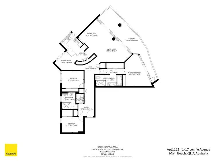 Floorplan of Homely apartment listing, 1121/1-17 Lennie Avenue 'Liberty Pacific', Main Beach QLD 4217