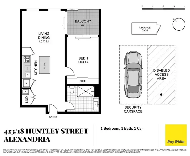 Floorplan of Homely apartment listing, 423/18 Huntley Street, Alexandria NSW 2015