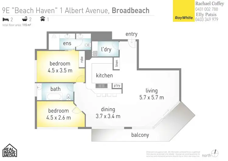 Floorplan of Homely apartment listing, 9E 'Beach Haven' 1 Albert Avenue, Broadbeach QLD 4218