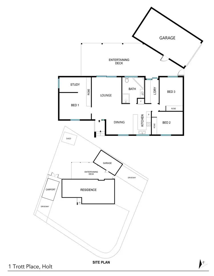 Floorplan of Homely house listing, 1 Trott Place, Holt ACT 2615