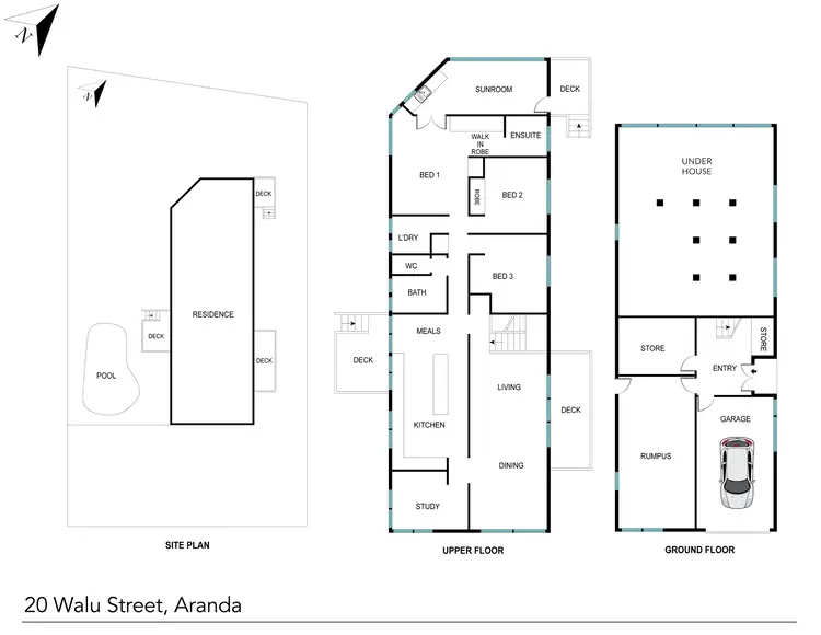 Floorplan of Homely house listing, 20 Walu Street, Aranda ACT 2614