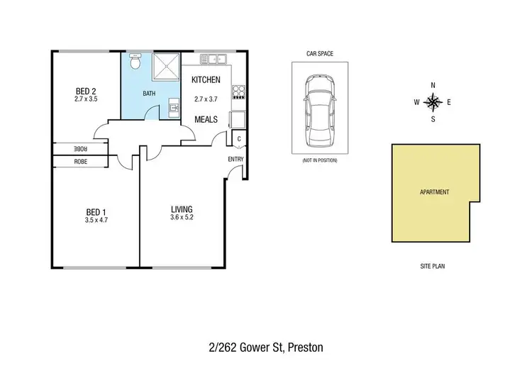 Floorplan of Homely unit listing, 2/262 Gower Street, Preston VIC 3072
