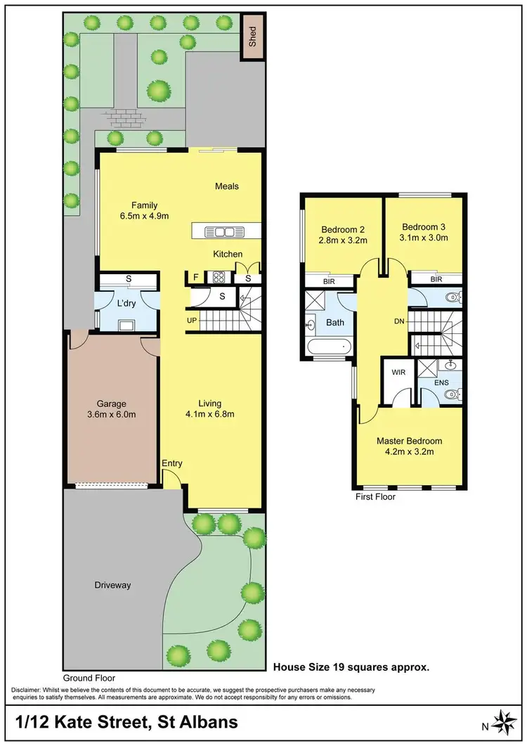 Floorplan of Homely townhouse listing, 1/12 Kate Street, St Albans VIC 3021