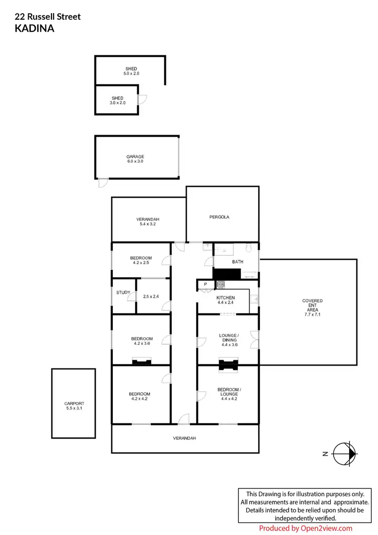 Floorplan of Homely house listing, 2 Russell Street, Kadina SA 5554