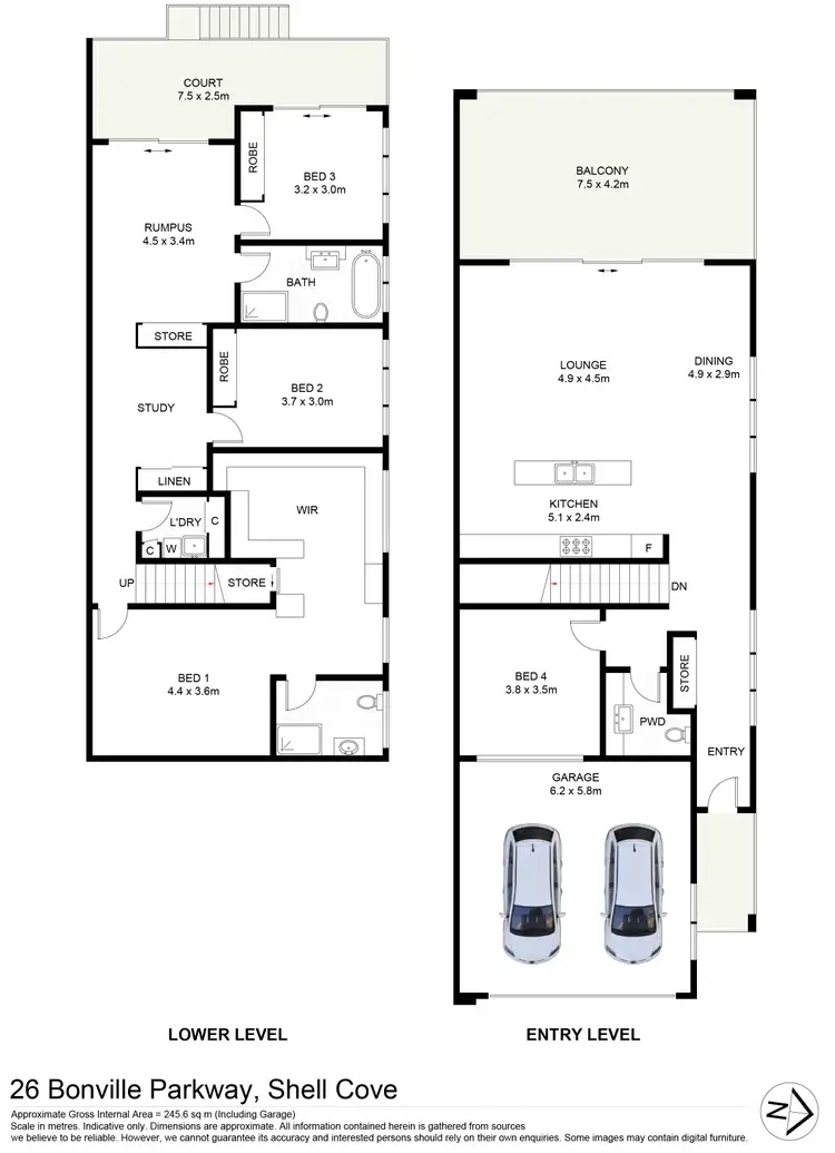 Floorplan of Homely semi-detached listing, 26 Bonville Parkway, Shell Cove NSW 2529